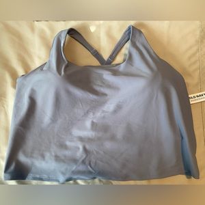 3X purple gray active cropped top with built in sports bra. Brand: Old Navy.